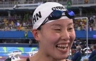 Chinese swimmer Fu Yuanhui with the best reaction ever after winning Bronze