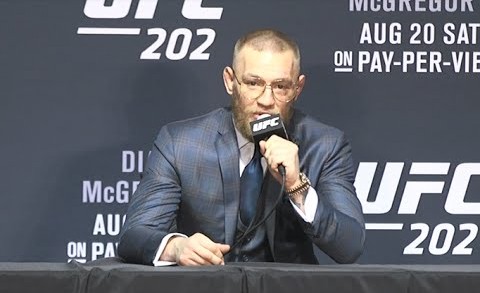 Conor McGregor calls Nate Diaz “One Tough Motherfucker” in Post Fight Press Conference