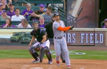 Giancarlo Stanton launches 504 foot home run at Coors Field