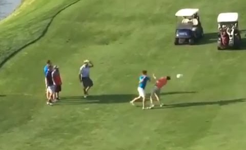 Golfers break into a fist fight on the Golf Course