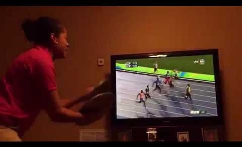 Hilarious: Jamaican woman cheers on Usain Bolt