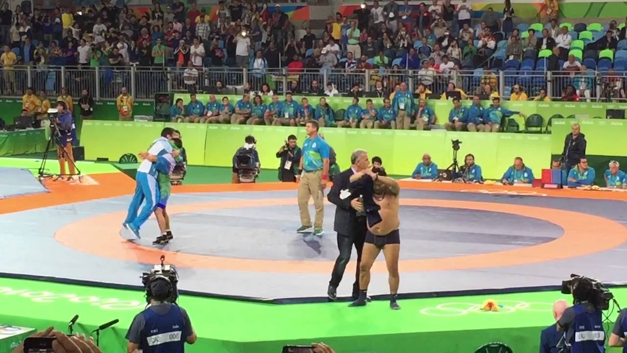 Mongolian wrestling coaches go crazy after controversial Olympic loss