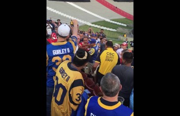 Rams & Chiefs fan get into violent brawl in the stands