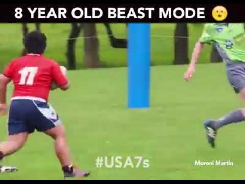 8 year old Rugby player trucks an entire team