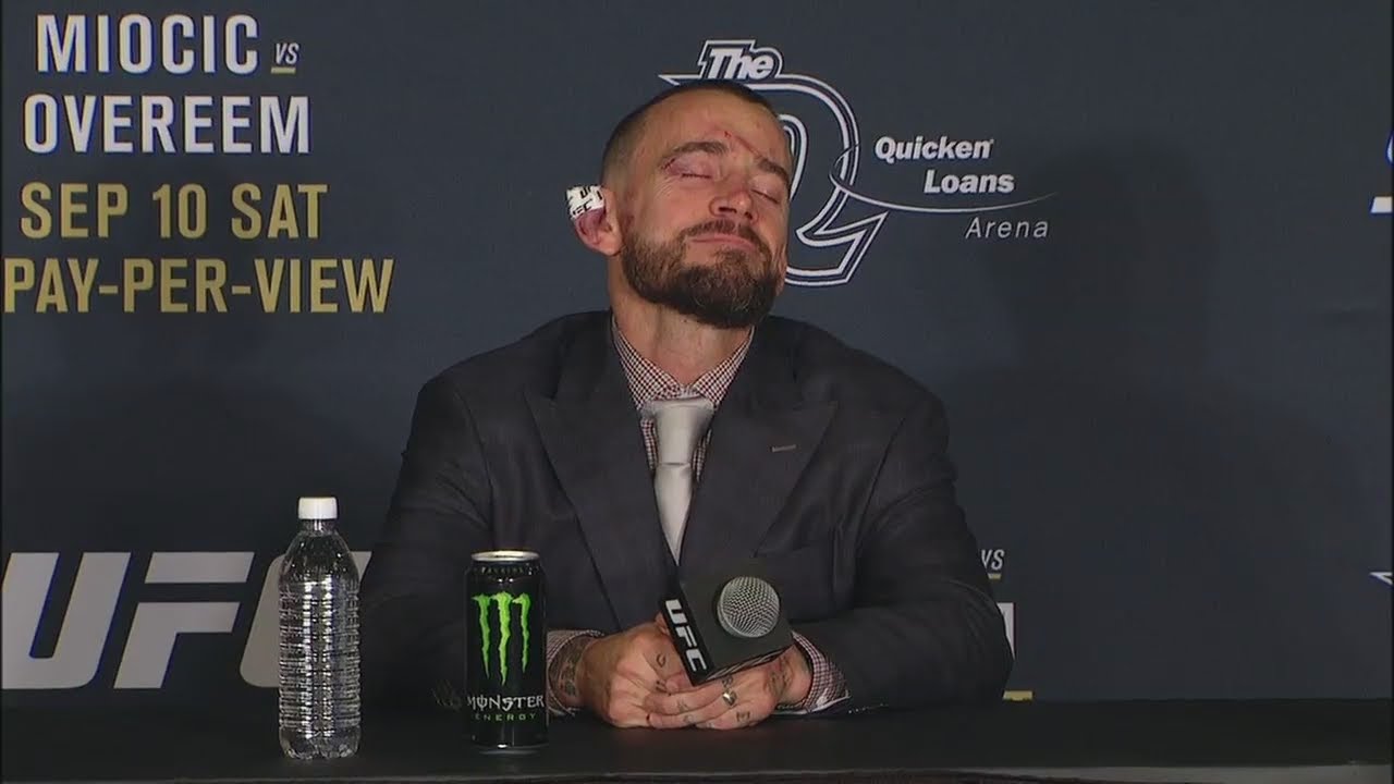 CM Punk tears up after UFC 203 loss