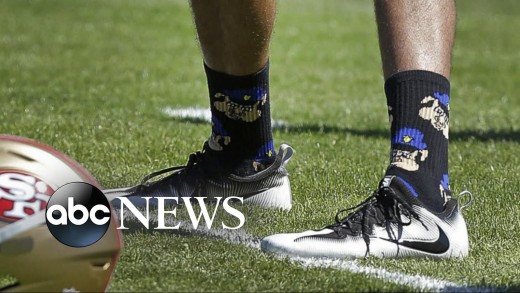 Colin Kaepernick responds to “pig” cartoon socks