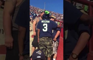 Dad screams for help during a brawl at the Los Angeles Rams game