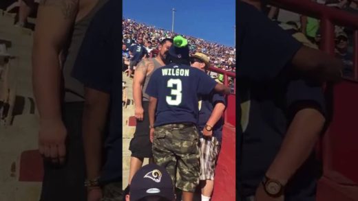 Dad screams for help during a brawl at the Los Angeles Rams game