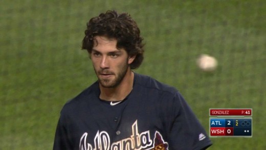 Dansby Swanson smokes a Inside The Park Homer for his first career bomb