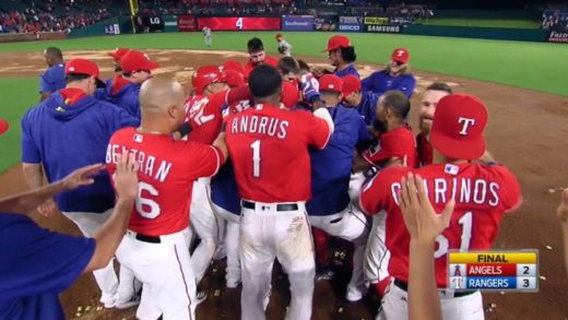 Ian Desmond slashes walk off single for the Texas Rangers