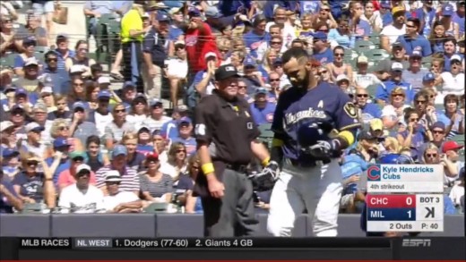 Jonathan Villar loses his mind after striking out looking