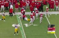 Nebraska’s Nate Gerry ejected after hard hit to the helmet