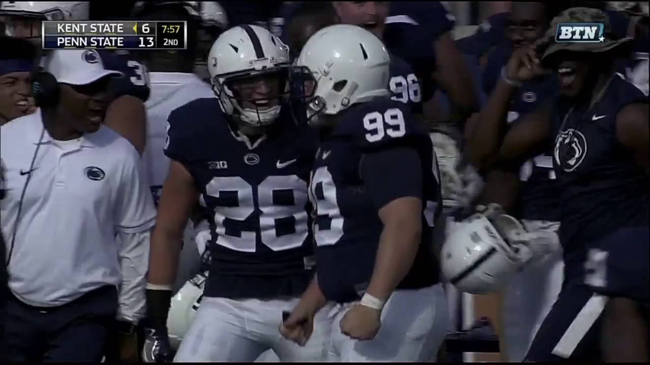 Penn State's 260 LB kicker lays a bone crushing hit