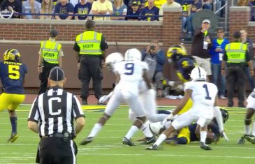 Penn State’s kicker Joey Julius delivers another massive hit
