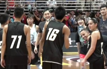 Steph Curry gets his shot blocked by a high schooler in Asia
