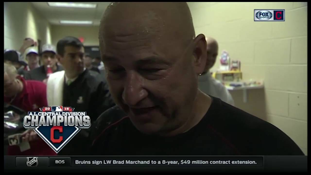Terry Francona gets beer dumped on him by Indians players
