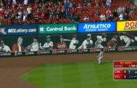 Yadier Molina hits controversial walk off double for the Cardinals