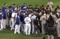 Yasiel Puig & Madison Bumgarner stare down causes benches to clear