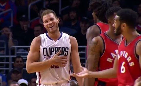 Blake Griffin throws his shoe at Cory Joseph