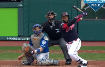 Carlos Santana belts home run for the Indians in Game 2