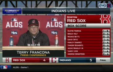 Cleveland Indians manager Terry Francona speaks on Indians Game 1 win