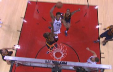 DeMar DeRozan puts Tristan Thompson on a poster