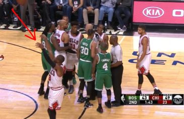 Dwyane Wade casually shoots jumpers during Bulls & Celtics scuffle