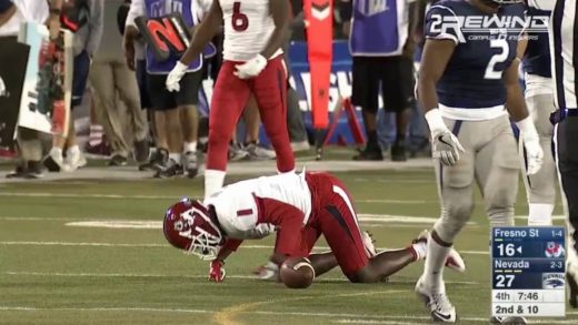 Fresno State’s Jamire Jordan hauls in amazing catch after being up ended