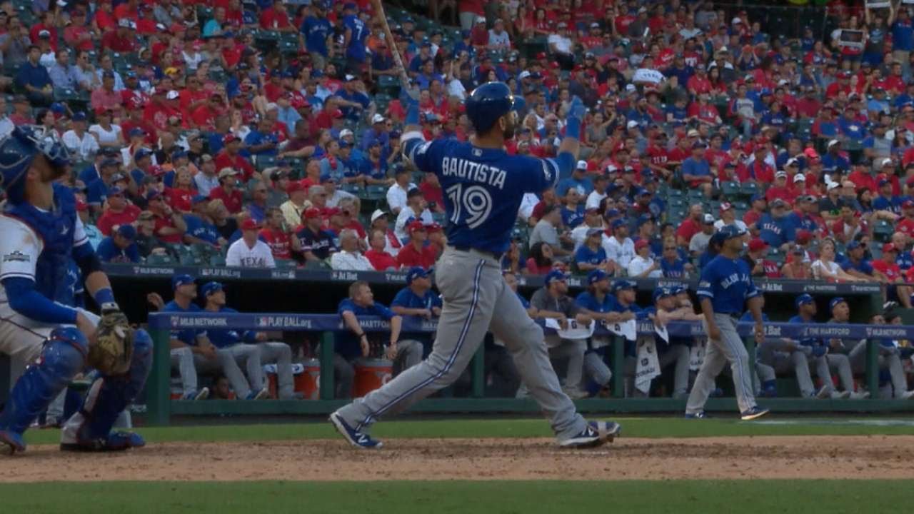 Jose Bautista blasts a 3-Run Home Run in Texas