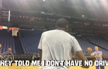 Kevin Durant yells at imaginary critics while shooting alone