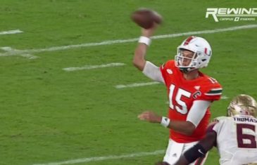 Miami’s Brad Kaaya gets his tooth knocked out on viscous hit
