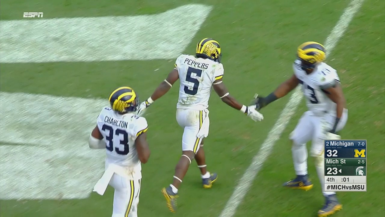 Michigan's Jabrill Peppers returns 2-point conversion fumble the distance