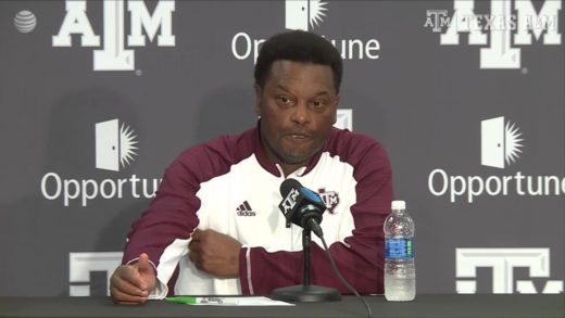 Texas A&M’s Kevin Sumlin speaks to the media following Aggies blowout win