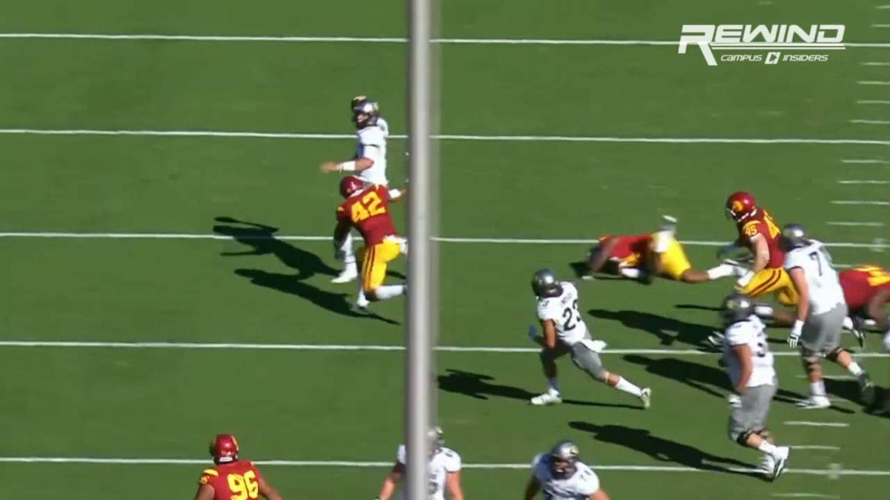 USC's Adoree Jackson does the splits in order to make interception