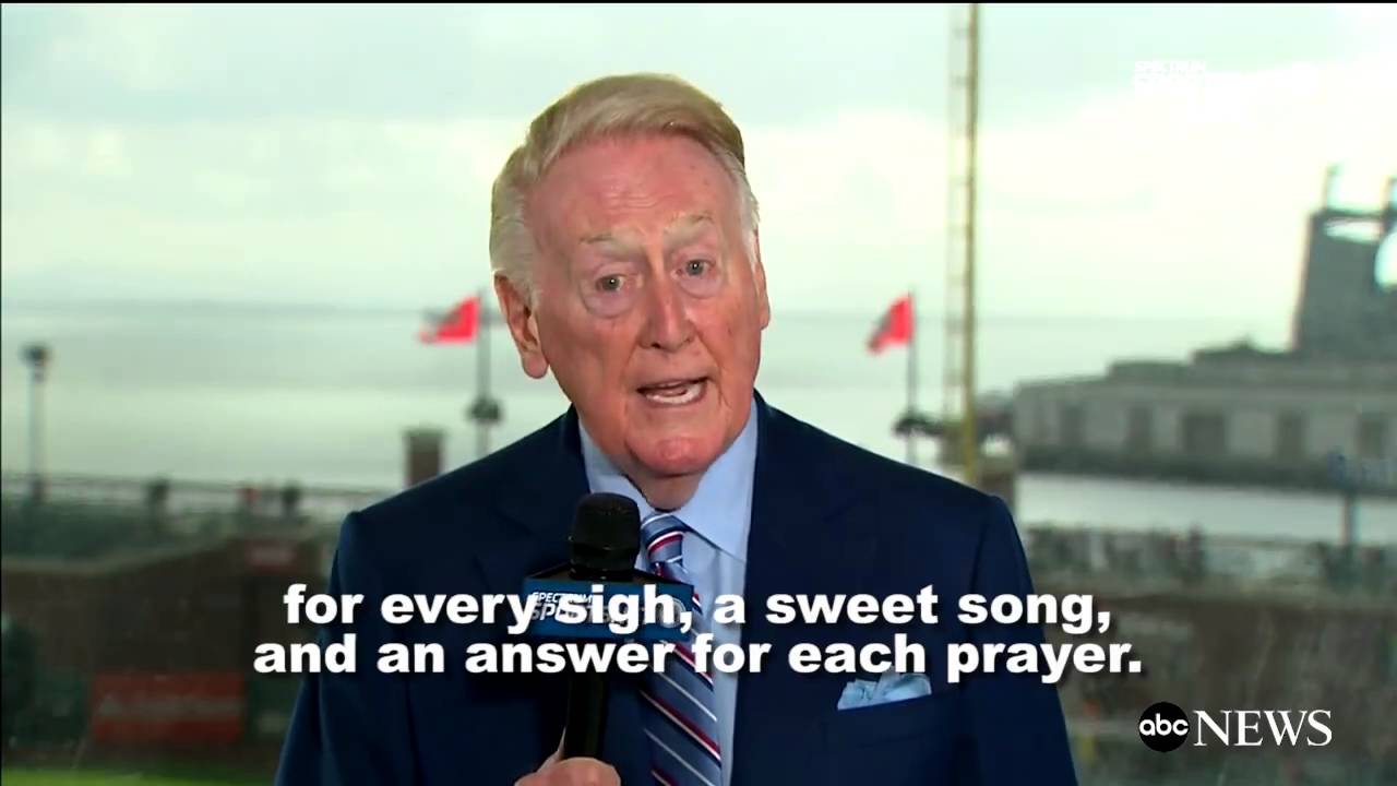 Vin Scully's final sign off for the Los Angeles Dodgers