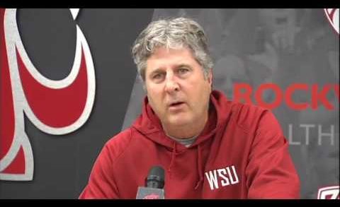 Washington State head coach Mike Leach tears into his team