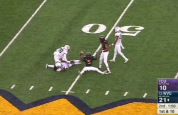 West Virginia’s Jovon Durante makes ridiculous catch off the ground