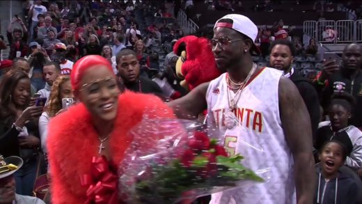 Atlanta rapper Gucci Mane proposes to his girlfriend at the Atlanta Hawks game