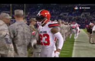 Browns cornerback Joe Haden makes sure to shake every service members hand
