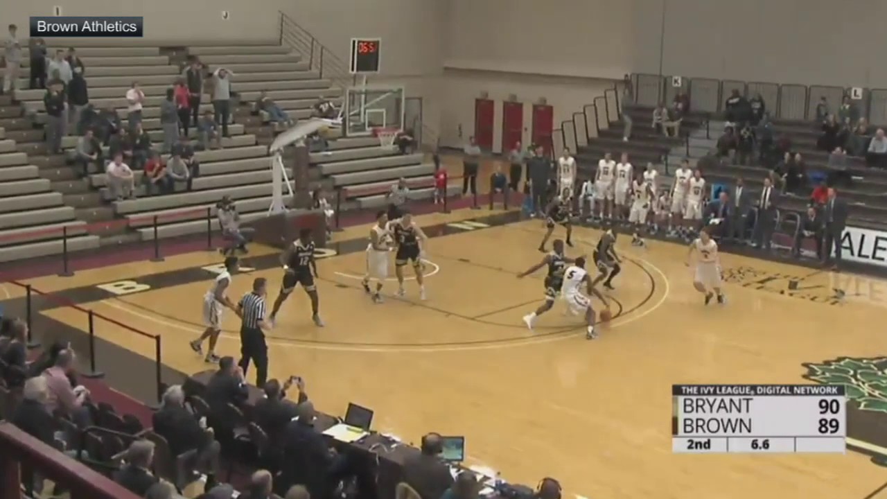 Bryant player loses track of the score & throws ball in the air while losing