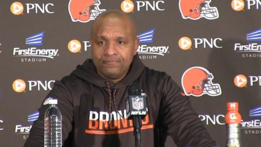 Cleveland Browns head coach Hue Jackson says he’s tired of getting his “butt kicked”