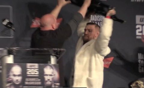 Conor McGregor almost throws chair at Eddie Alvarez in UFC 205 press conference