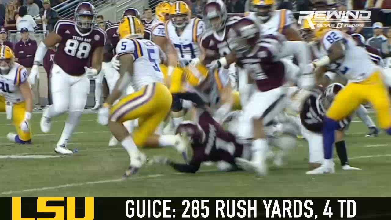 Derrius Guice sets LSU's single game rushing record vs. Texas A&M