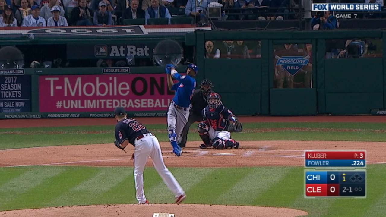 Dexter Fowler belts the first World Series Game 7 lead off homer ever