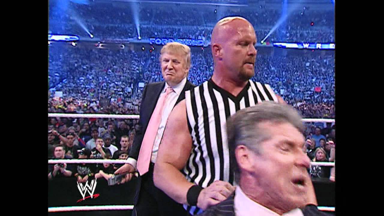 Donald Trump's infamous Wrestle Mania appearance against Vince McMahon