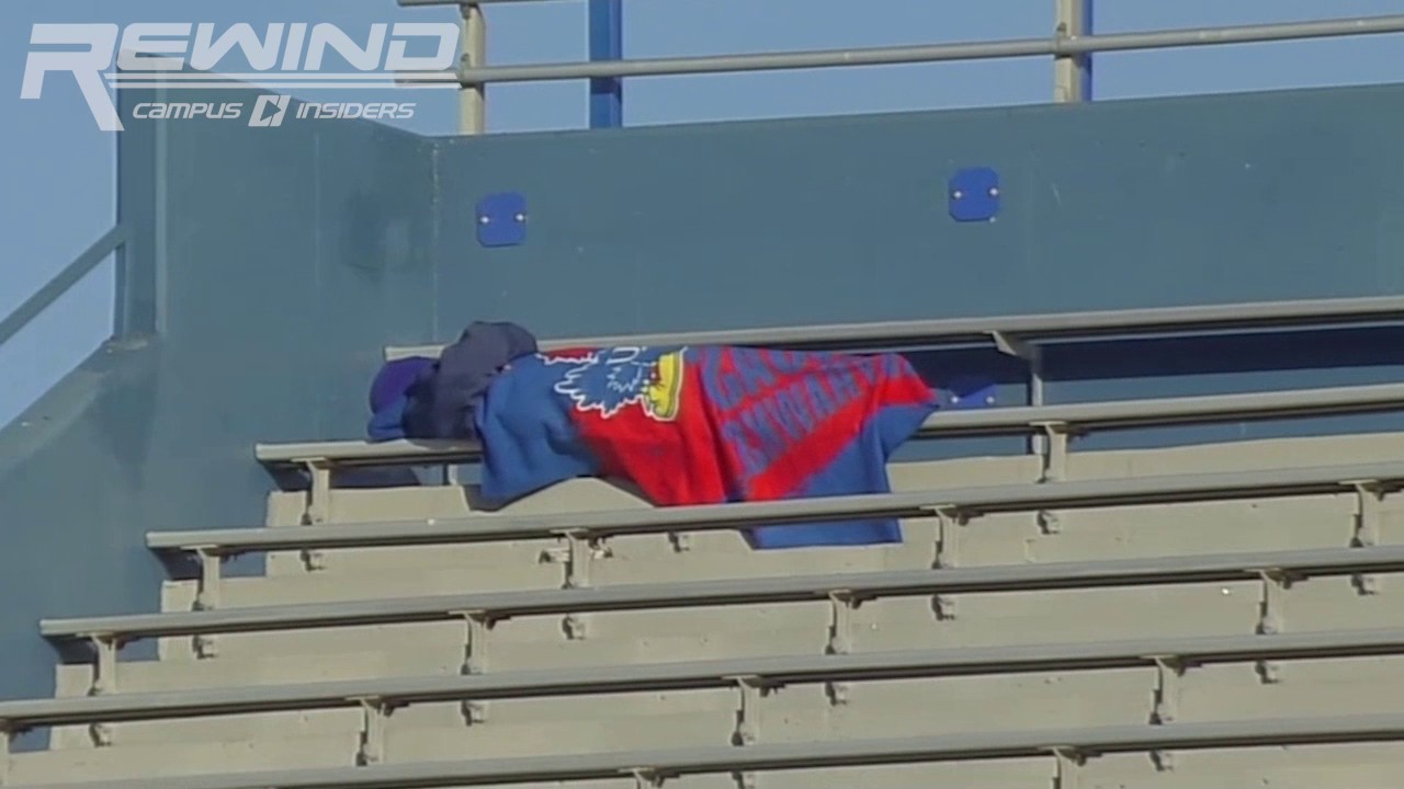 Kansas Jayhawks fan gets caught sleeping in the stands