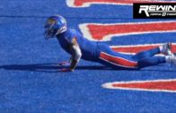 Kansas return man hides in the end zone as camouflage