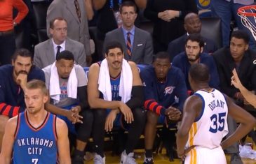 Kevin Durant & Enes Kanter have a heated exchange of words