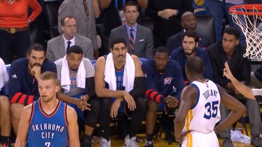 Kevin Durant & Enes Kanter have a heated exchange of words