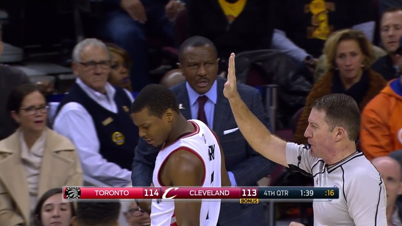 Kyle Lowry gets a technical foul for bouncing ball too high